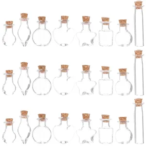 Vases 48 PCS Mini Glass Bottle Decor Cork Compact Tiny Bouteilles Belle Mariage multifonction de souhait décoratif
