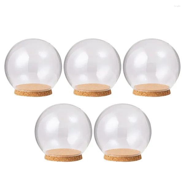 Jarrones 5 PCS Cubierta de vidrio Contenedores de alimentos Flor Craft Decoración de escritorio Bell Jar Cakes con corcho Micro Paisaje Cúpula Preservada Creativa