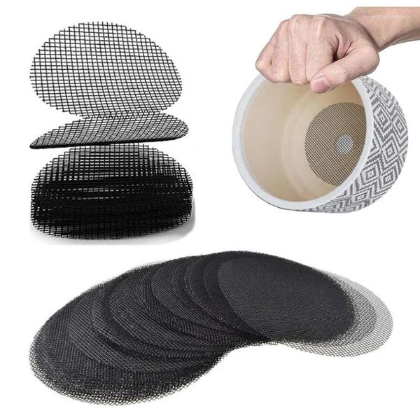 Vases 50pcs Flower Pot Trou Mesh Padry Round Drainage Screens Mat Empêchez la perte de sol pour le jardin de végétation du bonhonsaï