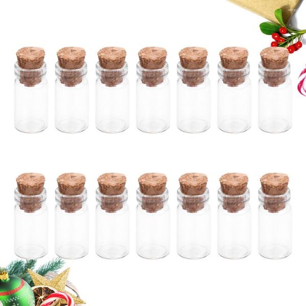 Jarrones 50PCS Mini botellas de vidrio con tapones de corcho Frascos de deseos de bricolaje transparentes para mensajes Fiesta de bodas