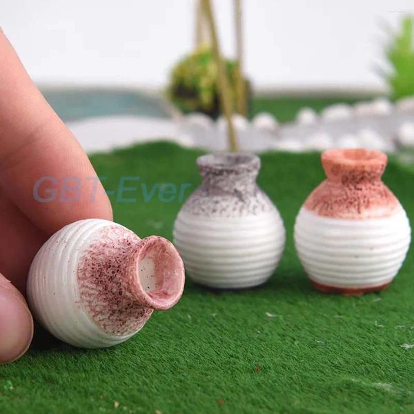 Vases 5pcs mini vase en céramique artisanat arrangement fleur maison décorations de jardin ornement modèle gris / couleur café miniature