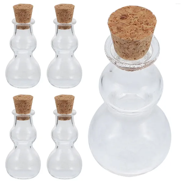 Jarrones 5pcs Pequeños frascos de vidrio Botellas de deseos en miniatura Encantos decorativos