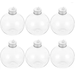 Vases 6 pcs bouteille sphérique de Noël couvercle de récipient transparent bonbons bouteilles de jus hermétiques emballage de boisson les couvercles en plastique de stockage pour animaux de compagnie