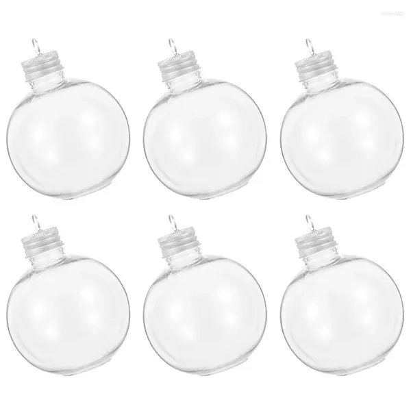 Vases 6 pcs Bouteille sphérique de Noël Bouteilles de lait portables Conteneur de boisson Jus Boisson polyvalente Hermétique Anneaux de bonbons transparents