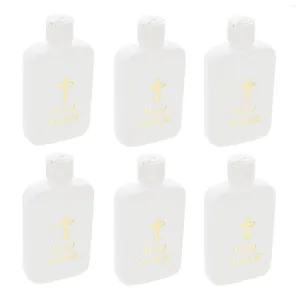 Jarrones 6 PCS Pascua Oro Decoración de la boda Botellas recargables Jesús Patrón de cruz al aire libre Accesorios decorativos de viaje de plástico