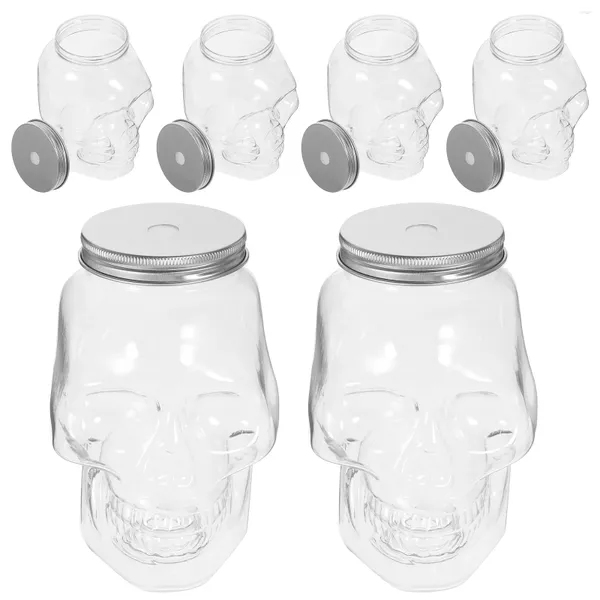 Jarrones 6 piezas Botellas de agua de plástico de Halloween Leche clara Jugo pequeño Beber Aluminio Multifunción