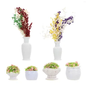 Vazen 6 PCS Terrarium Decoratiestandbeeld Desktopaccessoires Mini Simulatie Bonsai Decor Vaas Model Materiaal