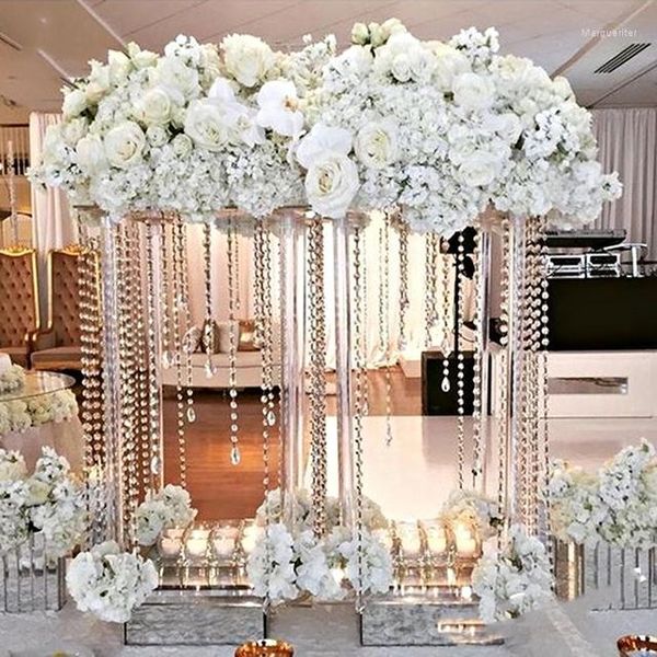 Vases 6pcs) 60cm de haut) centres de table en acrylique pour table de mariage support de fleurs pièces centrales vase décor Yudao1785