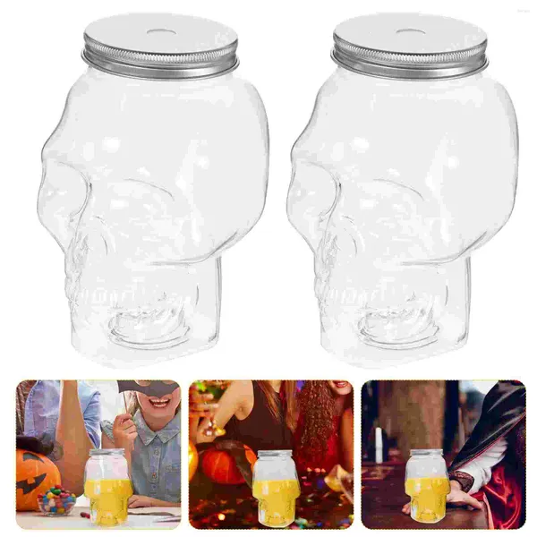 Jarrones 6pcs Botella de bebida Halloween Temático Plástico Vacío Recargable Beber con tapas