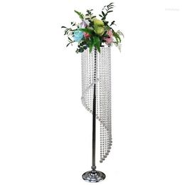 Vazen 6pcs) Tall Crystal Kroonluchter Tafelblad Bloemstandaard Standstukken voor bruiloften Decoratie Yudao1880