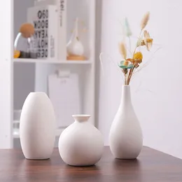 Vases 6styles Arrangement de fleurs en céramique blanc ordinaire