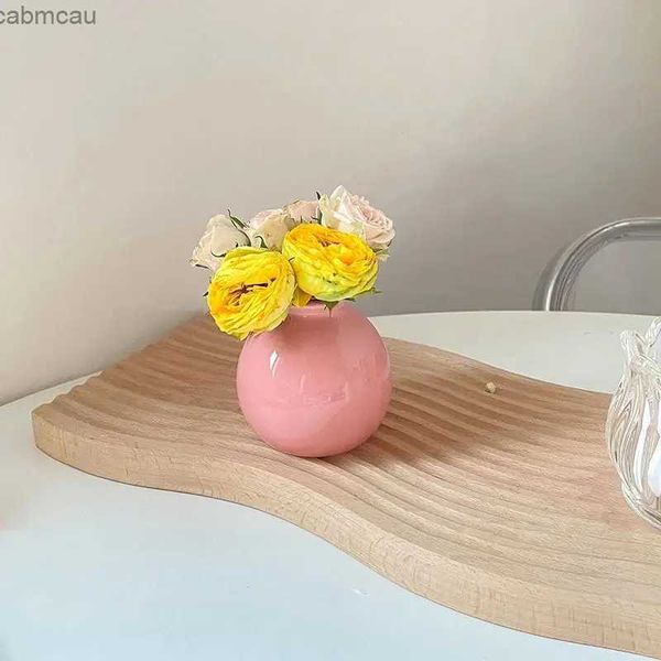 Vases 7cm Small Ceramic Base ins Simple Japane Japane Home Living Room Decoration Decoration Vase Blanc Rose Purple Bleu Dry Fleur sèche Hydroponie