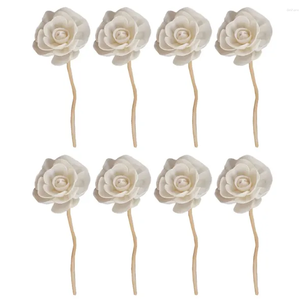 Jarrones 8 PCS Set Rattan Sola Oficina de flores de flores Difusor Difusor Palabra Volátil Flores de aroma de madera