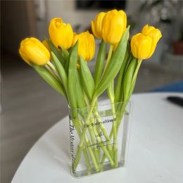 Vases acrylique livre Vase Transparent Style nordique fleur plantes Vase décoration de la maison esthétique chambre décor hydroponique bureau ornement