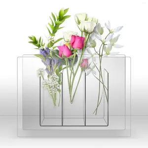 Vazen Acryl Bloemvaas Clear Container Art Hydroponische plantenhouder voor kantoorplank eettafel ornament