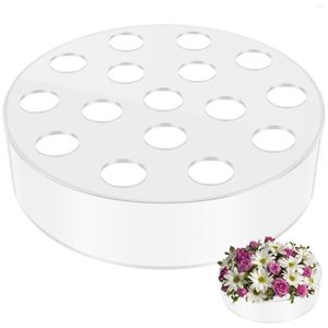 Vazen Acryl Bloemenvaas Helder Rond Bloemen Voor Middenstuk 16 Gaten Eettafel Decoratief