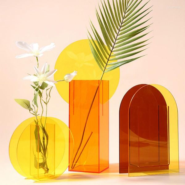 Vases Vase en verre acrylique géométrie magique lever du soleil lumière du soleil aube décorations de noël à la maison CY52513