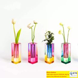 Vazen Acryl Licht Luxe Pilaar Bud Vase Noordse woonkamer Bloemarrangement Moderne eenvoudige Europese eettafel Decoratie