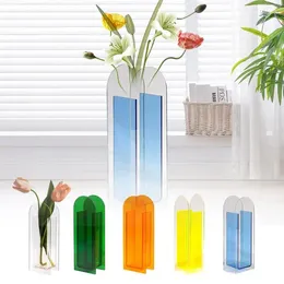 Vazen Acryl vaas Flower Stand Modern Creative Glass Antiek Royal Chinese Porselein Decoratieve pot