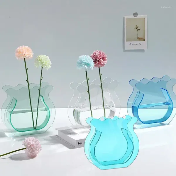 Vases vase acrylique vase moderne durable antique royal chinois fleur décorative décorative pour le pot de décoration de mariage