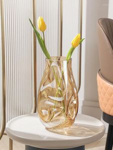 Vazen betaalbare luxe stijl vaasdecoratie woonkamer bloem arrangement glas ins geavanceerd sense onregelmatige geometrie noordachtig zacht