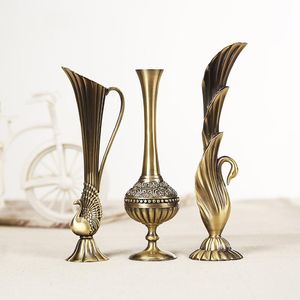 Vazen Alloy Small Vase Home Decoration Ornament European Modern Creative Crafts