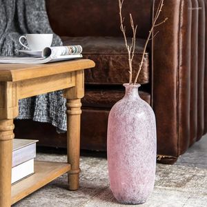 Vases American Modern Creative Glass Vase Home Room Lydre Luxury Arrangement de floraison au sol simple