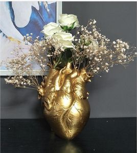 Vases Anatomique Forme de Coeur Vase à Fleurs Séché S Conteneurs Pot Art Résine Corps Sculpture Bureau Plante Décor À La Maison 221118