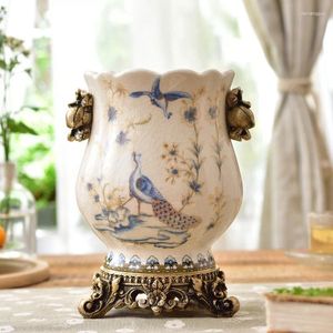 Vases Antique Artisanat Vase En Céramique Ancien Style Chinois Cadeaux De Mariage Ameublement Décoration Artisanat Articles Traf