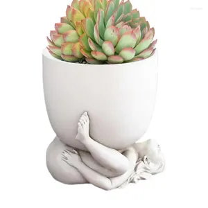 Vases Art Body Planter Pots esthétique Succulent Bonsai Holder Creative Resin Cactus Pot pour plantes extérieures intérieures décor de bureau