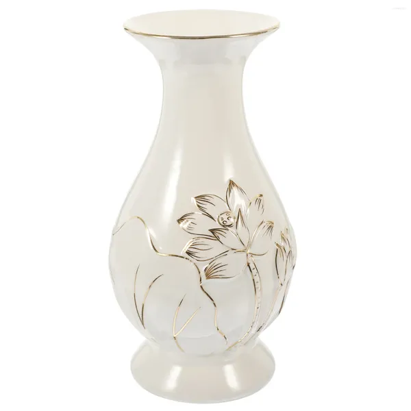 Vases Vase de fleur artificielle Lotus offrant une bouteille d'ornement en céramique pour les fleurs