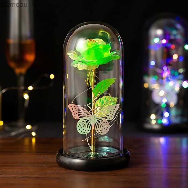 Vases Artificial Rose Light Gift Saint Valentin Gift Eternal Rose Night Light Wedding Invité Cadeaux Gifts Roses Ornement 14 février