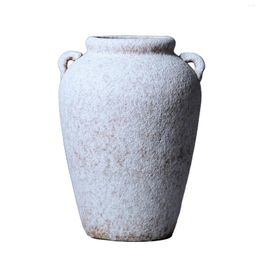 Vases Vase en pierre gris en céramique artisanale 7 "D x 10,5" H - charme country pour votre maison