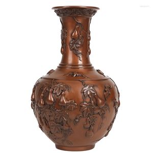 Vases ARZAK Cuivre Gourde Vase Décoration Artisanat Salon Bureau Accueil Ouverture Cadeau Chinois Style Traditionnel Antiques