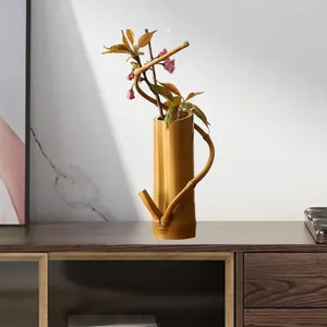 Vases en bambou en vase à vase décoration 15x5cm pour la salle à manger robuste élégante
