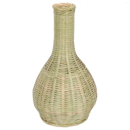 Vases Vase en bambou Panier Décor Décorations de mariage Fleur Tissé à la main Arrangement Conteneur Faux
