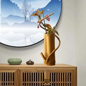 Vases Vase en bambou Ornement de table décoratif 5.9x2inch Polyvalent à la main pour