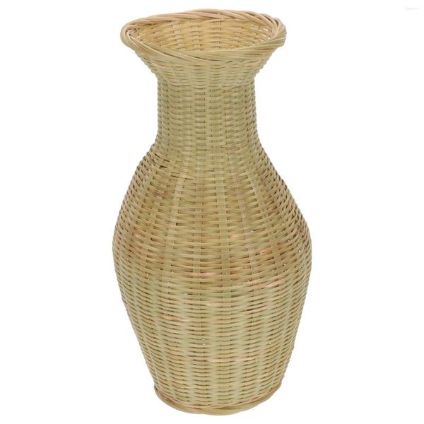 Vases Bambou Vase Fleur Décorations De Table De Mariage Pot Panier Tissé Arrangement Bureau Pot De Fleurs Conteneur Bureau Plantes Intérieur