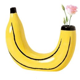 Vazen Banaanvormige Vaas Geel Interieur Fruit Voor Bloem Valentijnsdag Cadeau Vrouwen Vriendin 230701