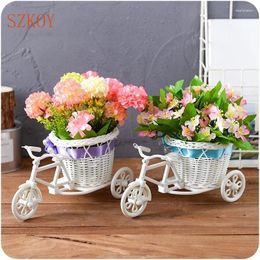 Vases Vaste Decoration Basket Flower Tricycle Design EST PLASTIQUE PLASTIQUE VASE VASE CONSTRAT