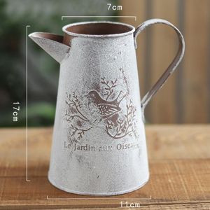 Vazen Bird Print Bloem Old IJzeren Vaas Water Pot Vorm Eenvoudig om Home Decor Vintage Desktop Shabby Eco Friendly Crafts Garden te bewaren