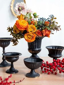 Vases Black Retro Iron Vase Decoration