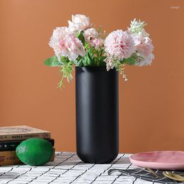 Vazen zwarte roestvrijstalen vaasdecoratie droog bloemen huis woonkamer bloem arrangement eettafel modern