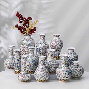 Vases Blue and White Ceramic Art Style Chinois Émail Colorful Vases Vases Office Créativité et décoration de maison minimaliste J240515