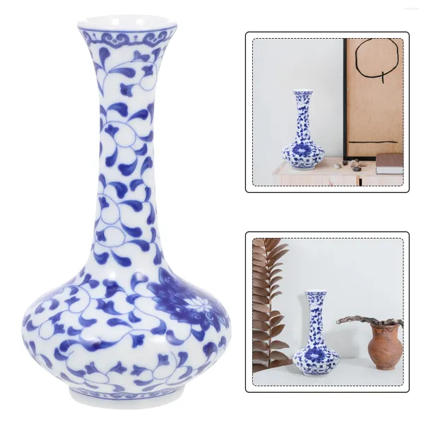 Jarrones azules blancos cerámica plantas de flores macetas de contenedores flores de interior bohemia cerámica pintada a mano