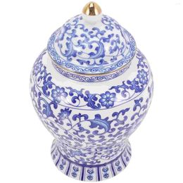 Vases Blue Blanc Porcelaine Potceau décorations florales Stockage de thé