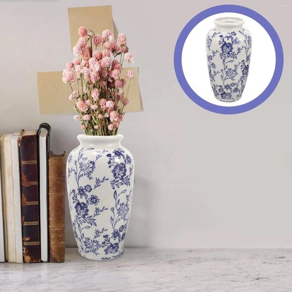 Vases Blue Blanc Vase Vase Vase Céramique Pot de fleur de fleur DÉCORATIVE vintage