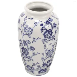 Vases Vase en porcelaine blanche bleue petite fleur en céramique simple décorations de maison de pots décoratifs pots