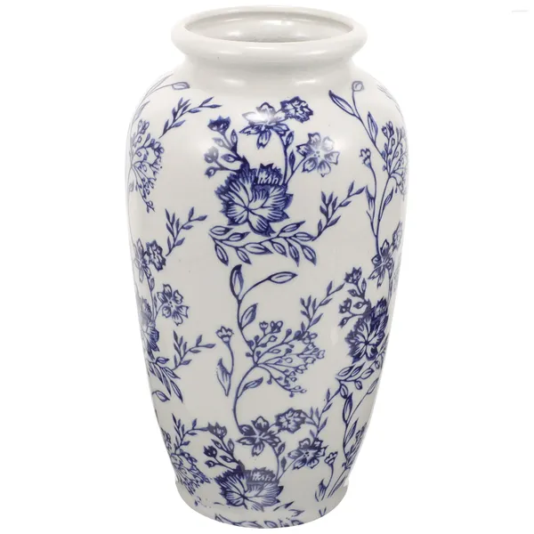 Vases Blue Blanc Vase en porcelaine de porcelaine Tablette décorative Pot en céramique Artisanat Sèche Fleur Fleur Doteur de conteneur Simple Simple