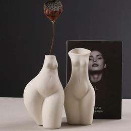 Vazen Body Ceramic Shaped Sculptures Pot Innovative Arrangement Modern voor Home Office Decoration